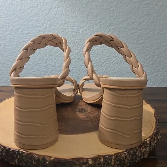 DOLCE VITA Paily Heeled Sandal  Cream Sz 9 Square Toe - Picture 6 of 12